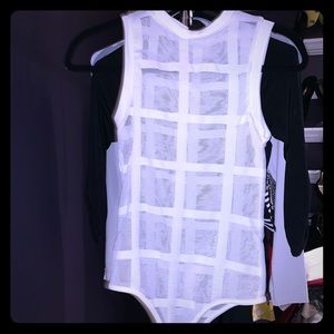 White mesh body suit